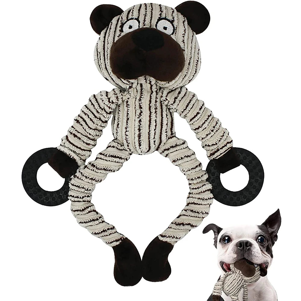Plush Squeaky Monkey Dog Toy