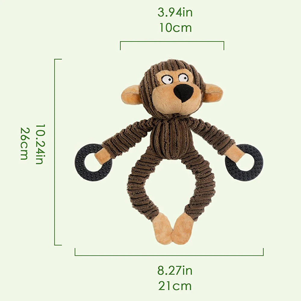 Plush Squeaky Monkey Dog Toy