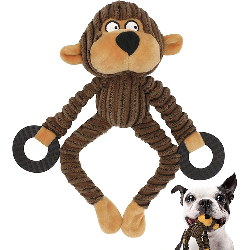 Plush Squeaky Monkey Dog Toy