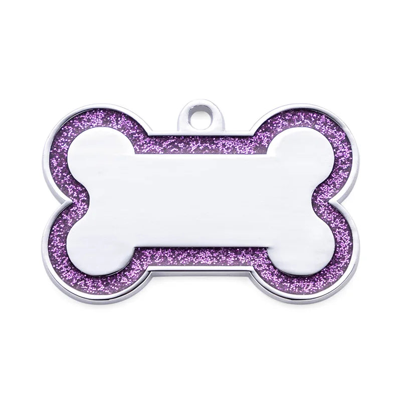 Personalized Glitter Pet ID Tag